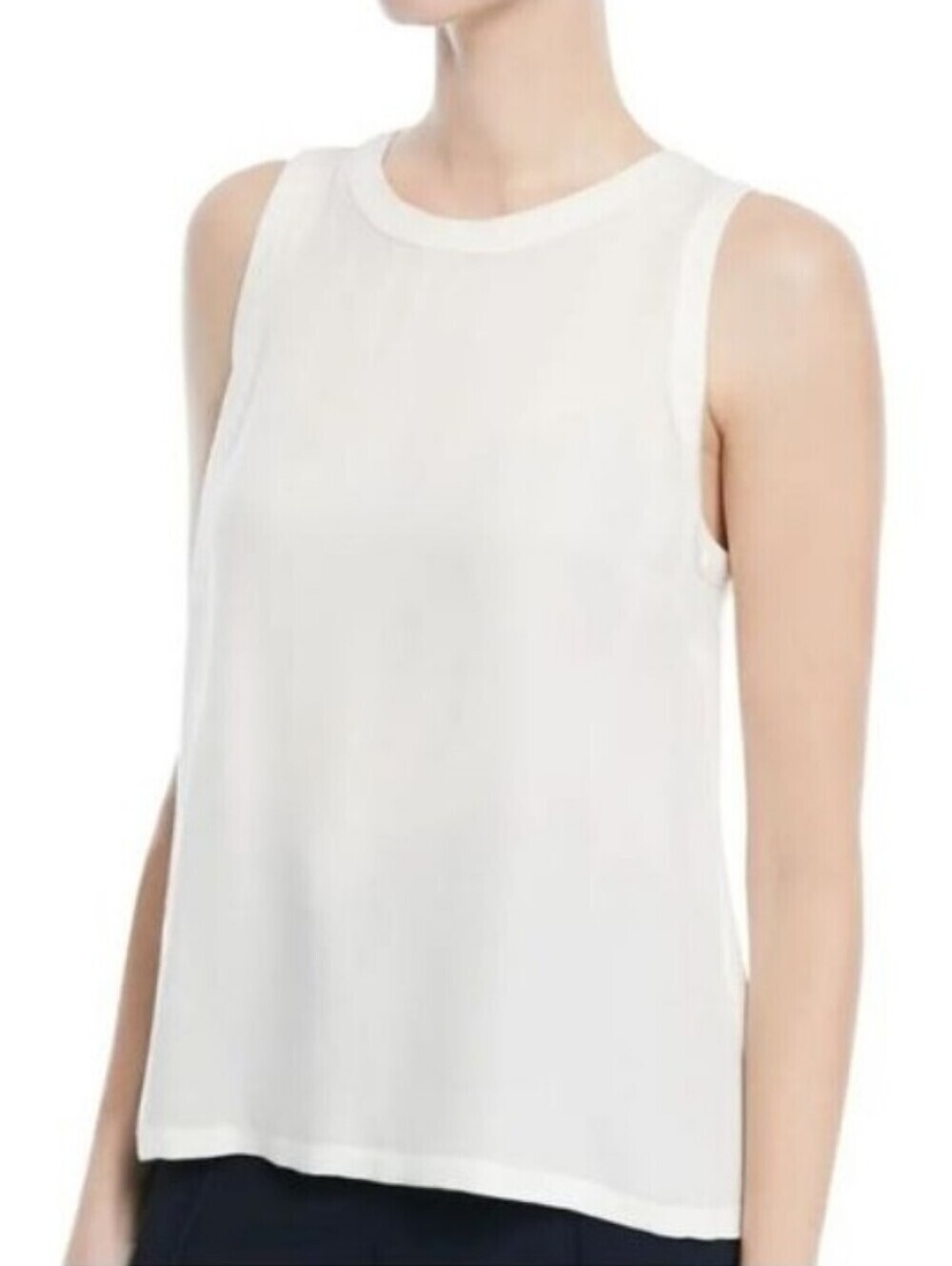 Ann Taylor Loft Cream Sleeveless Business Casual Staple Camisole Shell Tunic Top